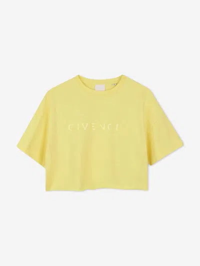 Givenchy Babies' Girls Logo Print T-shirt In Yellow