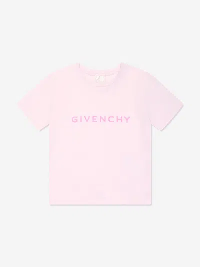 Givenchy Kids' Girls Logo Print T-shirt In Pink
