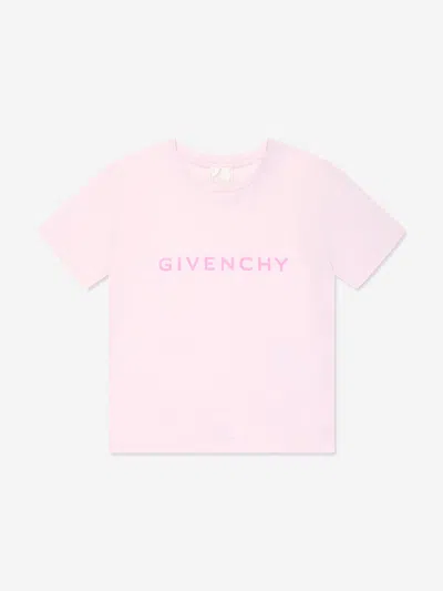 Givenchy Girls Logo Print T-shirt In Pink