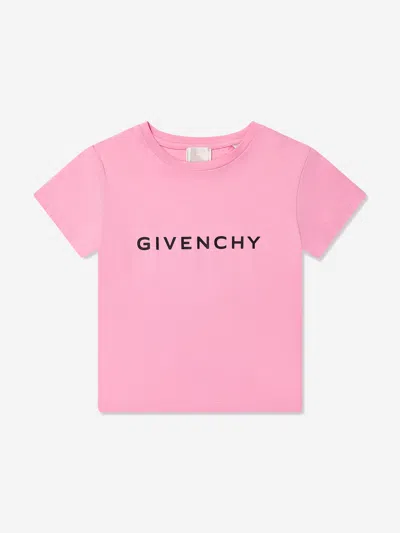 Givenchy Kids'  Girls Logo Print T-shirt In Pink