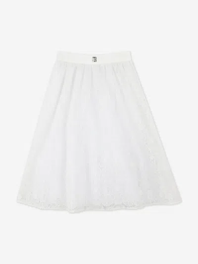 Givenchy Kids' Girls Logo Tulle Skirt In White