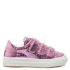 GIVENCHY GIVENCHY GIRLS METALLIC PINK MONOGRAM PRINT VELCRO SNEAKERS