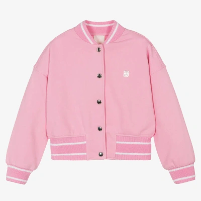 Givenchy Kids' Girls Pink Embroidered Cotton Jacket