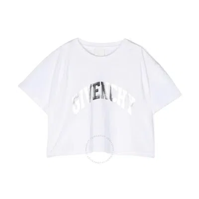 Givenchy Girls Pleated Cotton T-shirt In White