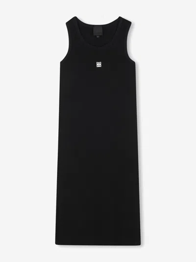 Givenchy Babies' Girls Ribbed Logo Tank Dress In Black