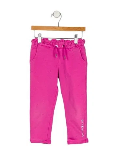 Pre-owned Givenchy Babies' Girls' Ruffled Sweatpants In Pink