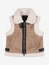 Givenchy Girls Sherling Gilet In Beige