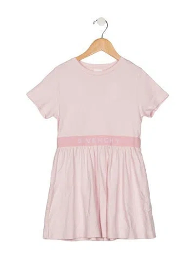 Pre-owned Givenchy Kids' Girls' Short Sleeve Grosgrain Dress W/tags In Pink