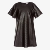 GIVENCHY GIRLS TEEN BLACK FAUX LEATHER DRESS