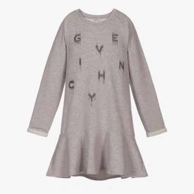 Givenchy Girls Teen Grey Burst Logo Dress In Gray