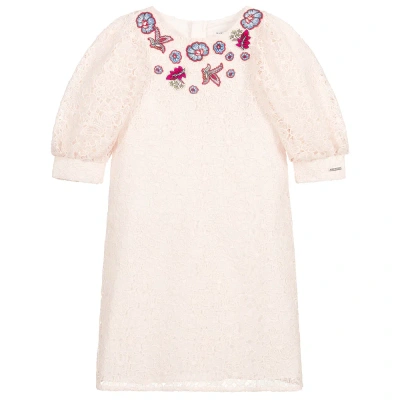 Givenchy Girls Teen Pink Floral Lace Dress