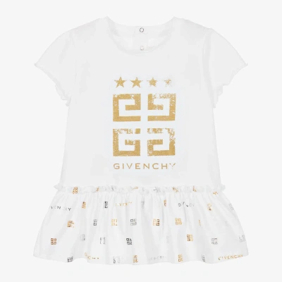 Givenchy Babies' Girls White Cotton 4g Dress