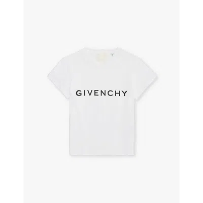 Givenchy Girls White Kids Logo-print Short-sleeved Cotton-jersey T-shirt 4-12 Years