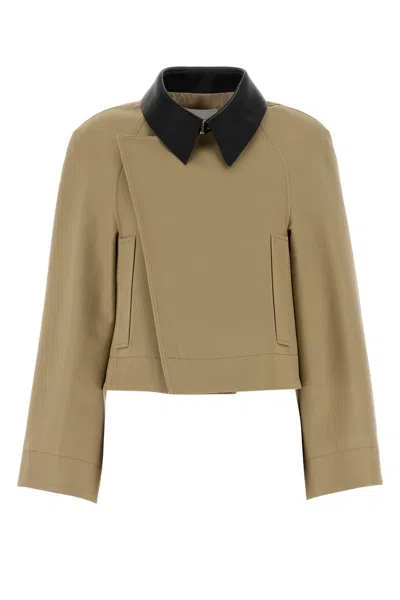 Givenchy Beige Cotton Blend Jacket In Brown