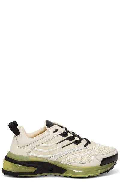 Givenchy Giv 1 Mixed Leather Transparent-sole Runner Sneakers In Off White