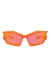 Givenchy Giv Cut 69mm Oversize Geometric Sunglasses In Matte Orange / Smoke Mirror