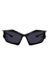 Givenchy Giv Cut 69mm Oversize Geometric Sunglasses In 02a Matte Black / Smoke