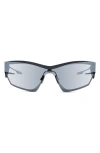 Givenchy Geometric Frame Sunglasses In Shiny Palladium/smoke Mirror