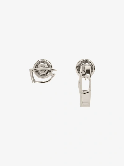 Givenchy Giv Cut Asymmetrical Earrings In Metal In Metallic