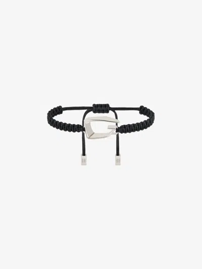 Givenchy Giv Cut Bracelet In Woven Cotton And Metal In Black