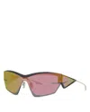 Givenchy Giv Cut Geometric Shield Sunglasses, 142mm In Gold