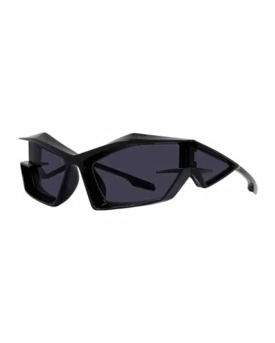 Pre-owned Givenchy Giv Cut Gv40049i 02a Wrap Sunglasses Matte Black Gray Lenses Authentic