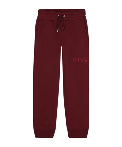 Givenchy Giv Logo Joggers Jn53 In Burgundy