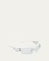 Givenchy Givcut Nylon Wrap Sunglasses In White Smoke Mirror