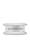 Givenchy Logo-engraved Open-band Ring In Silver