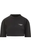 Givenchy Black Cropped T-shirt In Brown