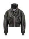 Givenchy Black Leather Bomber Jacket In Black