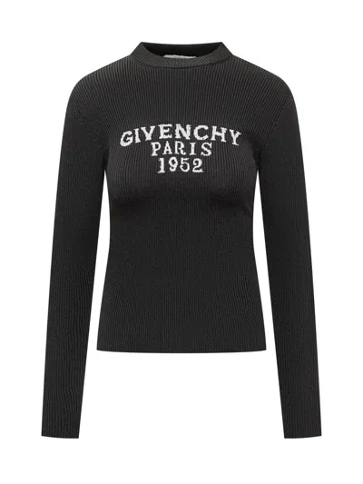 Givenchy Womens Black Brand-intarsia Round-neck Wool And Cashmere Sweater