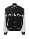 Givenchy Logo-embroidered Button-up Varsity Jacket In Black