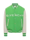 Givenchy Wool And Leather Bomber Jacket In Green