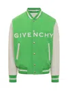 Givenchy Bomber Jacket In Wool And Leather In Green