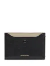 Givenchy Textured Leather Cardholder With Smooth Top In Black
