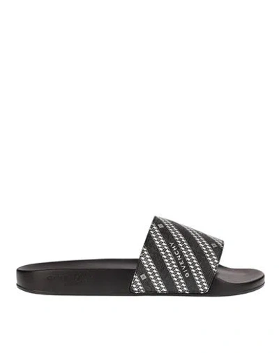 Givenchy Chain Logo Slide Sandal Man Sandals Black Size 8 Polyurethane