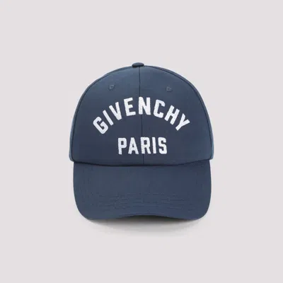 Givenchy Men Baseball Cap With Embroidered Logo In Blue