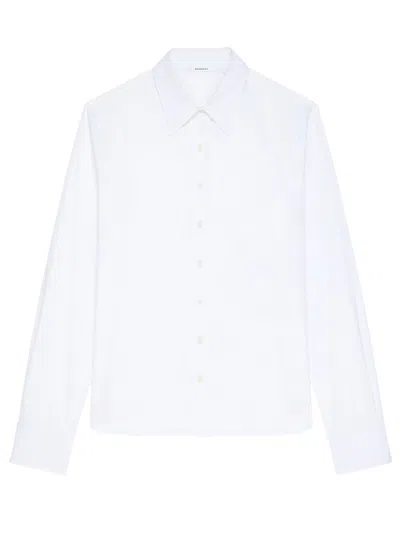 Givenchy Logo Embroidered Long-sleeved Shirt In White