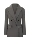 Givenchy Double-breasted Wool Structured Jacket Clothing In Gray