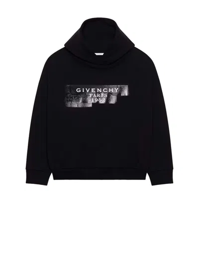 GIVENCHY GIVENCHY GIVENCHY HOODED SWEATSHIRT IN BRUSHED FABRIC WITH GIVENCHY TAPE