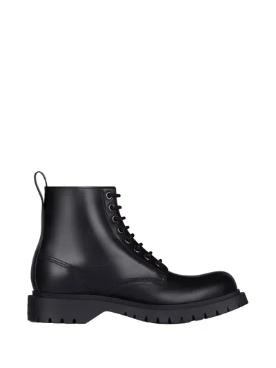 Givenchy Lace-up Leather Boots In Black
