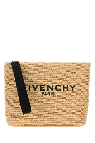 Givenchy Natural Logo Small Clutch In Brown