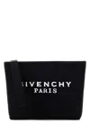 Givenchy Black Canvas Pouch In Black