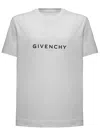 Givenchy White Crewneck T-shirt With Logo Print In Cotton Man In White