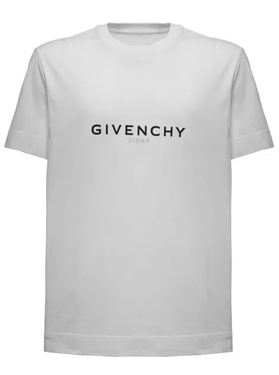 GIVENCHY GIVENCHY MEN GIVENCHY MAN'S WHITE COTTON T-SHIRT WITH LOGO PRINT