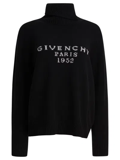 Givenchy Paris 1952" Turtleneck Sweater In Black