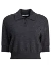 Givenchy Cropped Wool And Alpaca Polo Sweater In Black