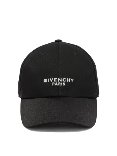Givenchy " Paris" Baseball Cap In Black