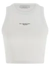 Givenchy White Sleeveless Top With Logo Lettering On The Front In Cotton Stretch Woman In Pattern